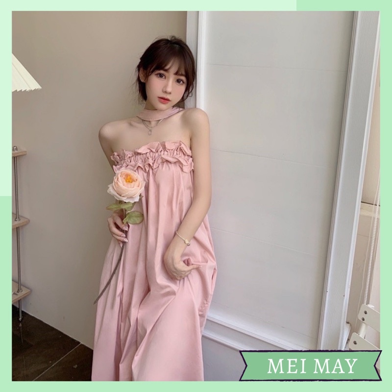Đầm maxi nhún ngực tiểu thư sang chảnh