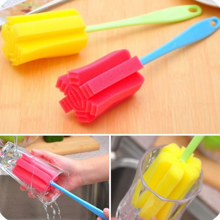 Que bọt biển cọ rửa cốc chén, bình sữa