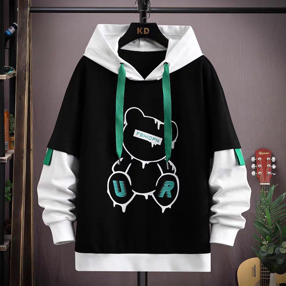 Áo hoodies dài tay unisex SOZO in hình gấu - AO TOP NAM 90000203