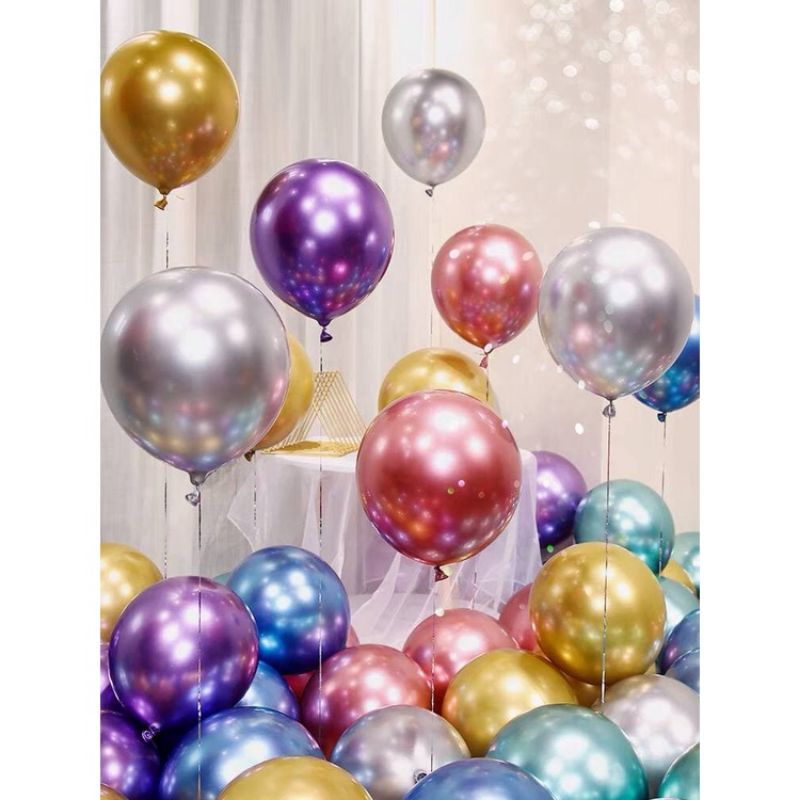 Set 50 quả bóng bay siêu nhũ nhiều màu sắc 10inch