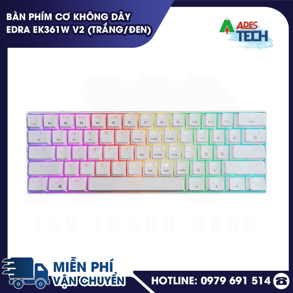 Bàn Phím Cơ Không Dây EDra EK361W V2  - Bảo hành 24 tháng