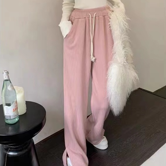 SUXI Quần ống rộng Lưng Cao Màu Sắc Đơn Giản Thời Trang Xuân Hè Cho Nữ