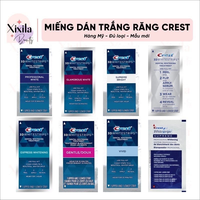 1 Gói - Miếng dán trắng răng Crest 3D White chính hãng