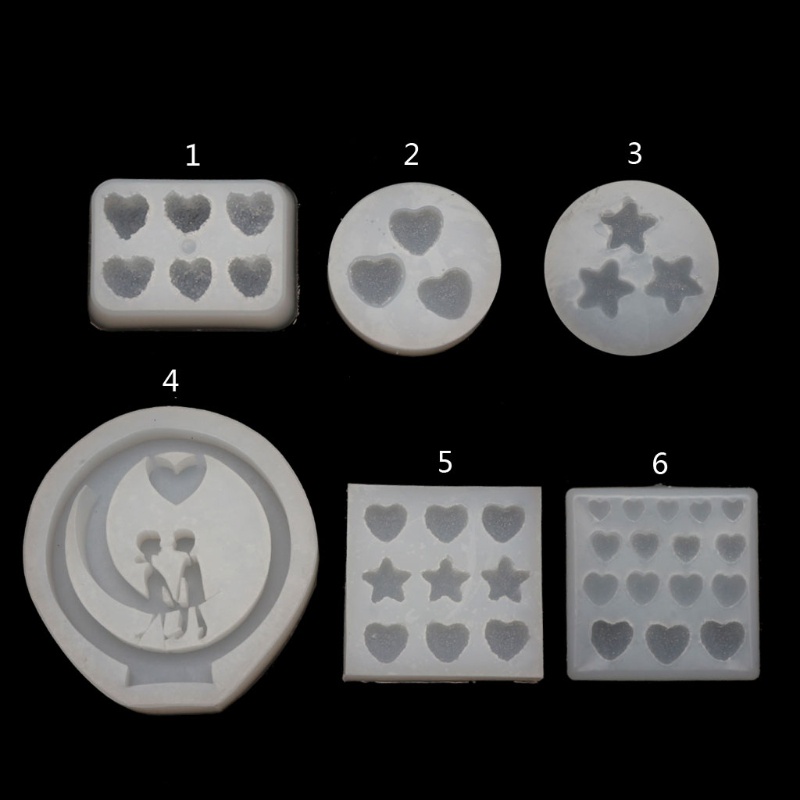 [Hàng mới về] Khuôn silicon mềm làm kẹp tóc hình ngôi sao / trái tim xinh xắn