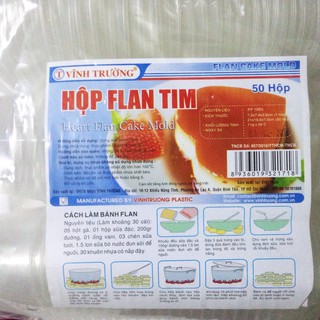 Bộ 50 hộp bánh Flan hình trái tim dễ thương - BB08