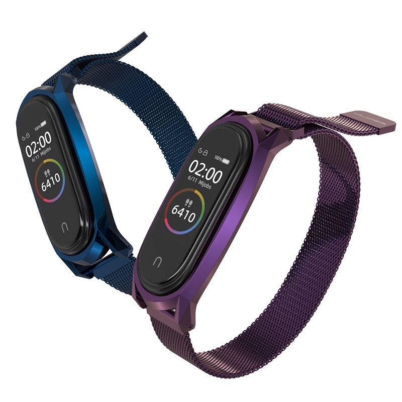 DÂY MIBAND 8_Dây đeo Miband 5/6/7/8 Milanese viền nhọn