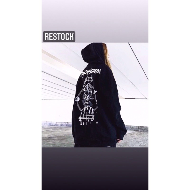 Áo Hoddie Pacificism - Black - White - Design by TWOCE BRAND