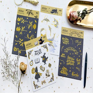 Sticker nhũ vàng lấp lánh 2