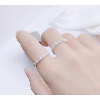NHẪN NỮ 2 HÀNG ĐÁ BẠC TA CHO BẠN NỮ