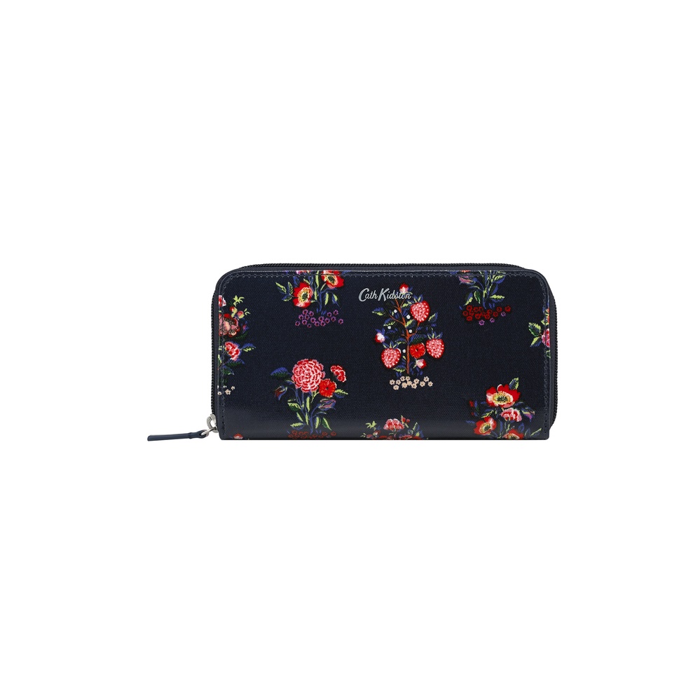 Cath Kidston - Ví nữ dài/Continental Zip Wallet - Kingdom Posey - Navy -1042078