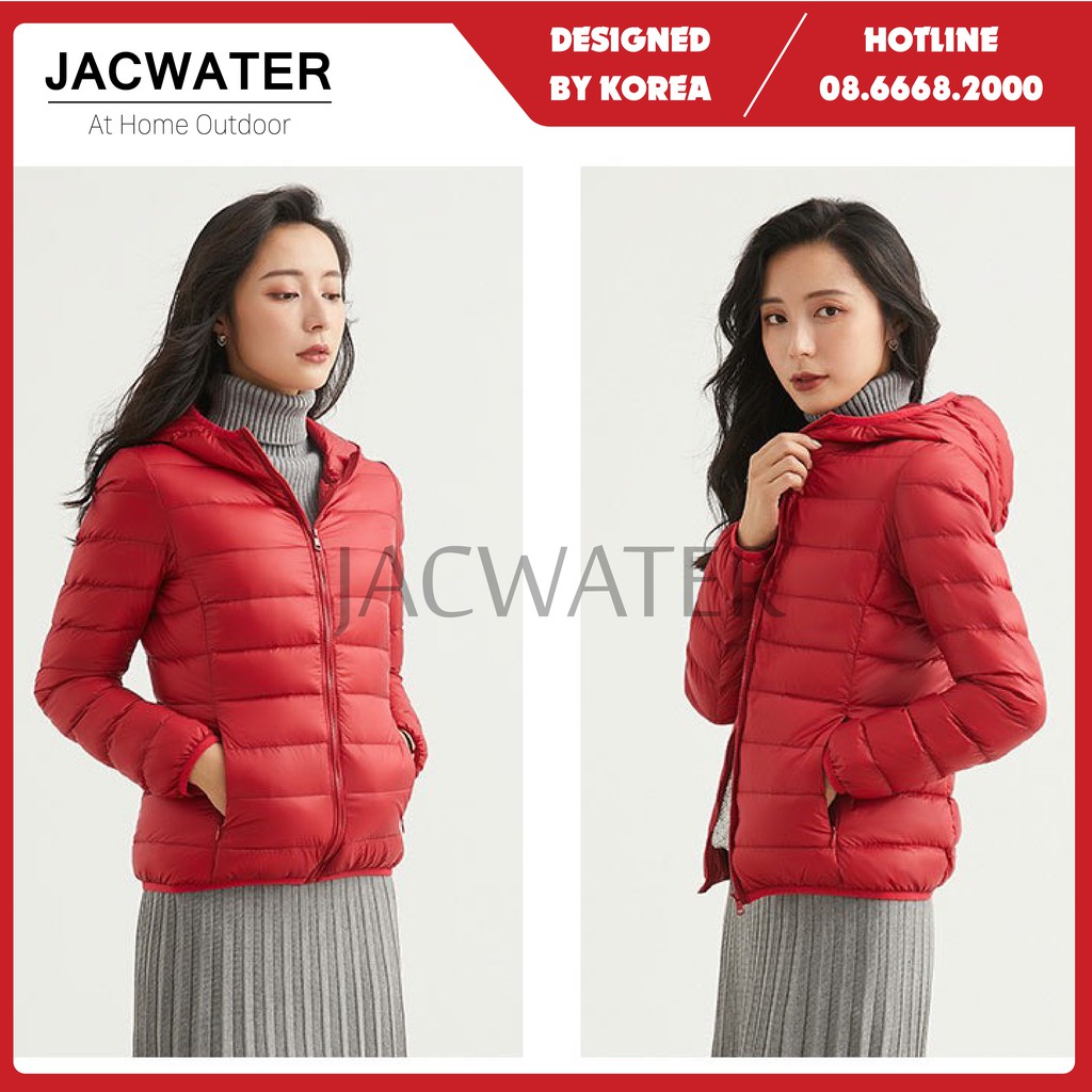 Áo phao nữ siêu nhẹ chống nước, có mũ thời trang JACWATER V600 | BigBuy360 - bigbuy360.vn