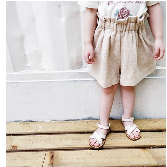 Quần Đùi Cạp Cao Bé Trai Bé Gái Chất Đũi Thoáng Mát Thấm Hút Mồ Hôi Size 10-35kg