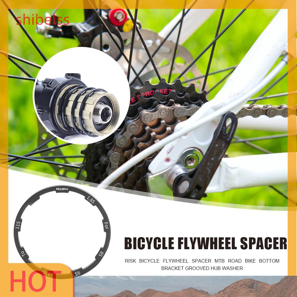 （ʚshibelss）RISK Bicycle Flywheel Spacer MTB Bike Grooved Hub Washer Cassette Gasket