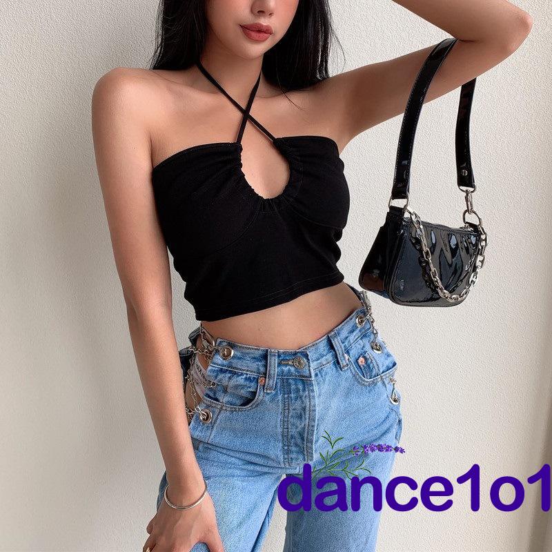 Áo tank top không tay màu sắc đơn giản quyến rũ cho nữ