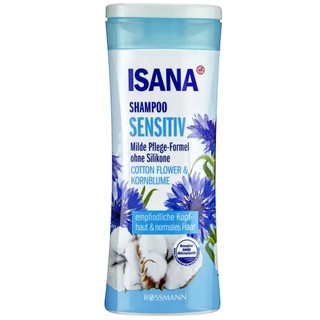 Dầu Gội ISANA Dành Cho Da Đầu Nhạy Cảm Hoa Bông Gòn Thanh Cúc Cotton Flower & Kornblume 300ml