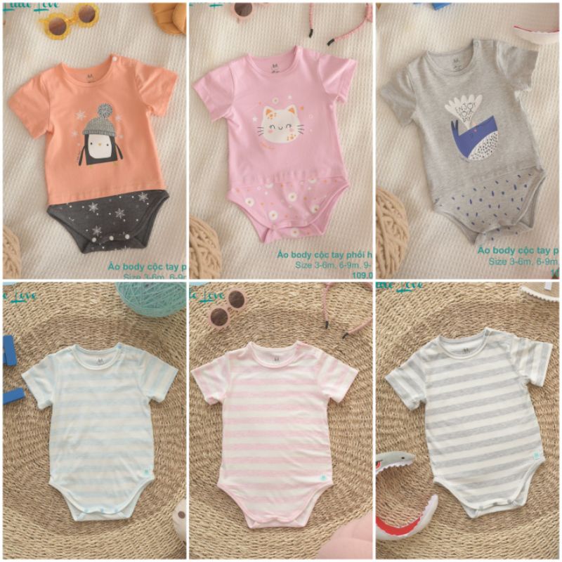 Lil little love - Áo liền quần, body suit vải petit cho bé trai bé gái 5-10kg