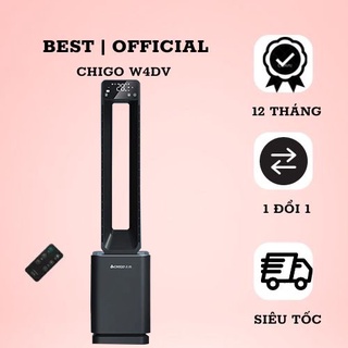 Quạt Không Cánh Lọc Không Khí  Khử Trùng Bằng Tia Cực Tím Phun Sương Tạo Ẩm 6IN1 CHIGO W4DV - 24 Tốc Độ Gió -Tạo Ion Âm