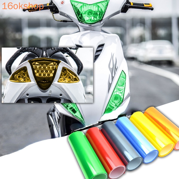 Miếng dán đèn pha xe hơi / mô tô màu cam kích thước 30x20cm