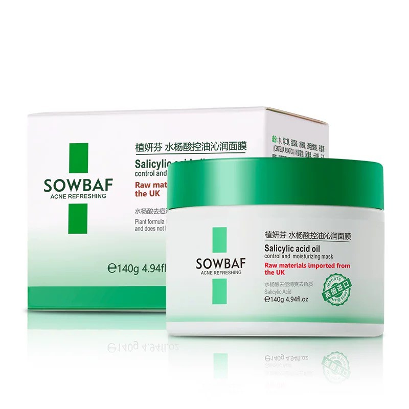 Mặt nạ ngủ hỗ trợ giảm dầu cải thiện da mụn SOWBAF Salicylic Acid Oil Control And Moisturizing Mask SOBA04