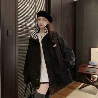 Áo Khoác Dù Unisex Phối Viền Caro (Hàng Đặt Trước)