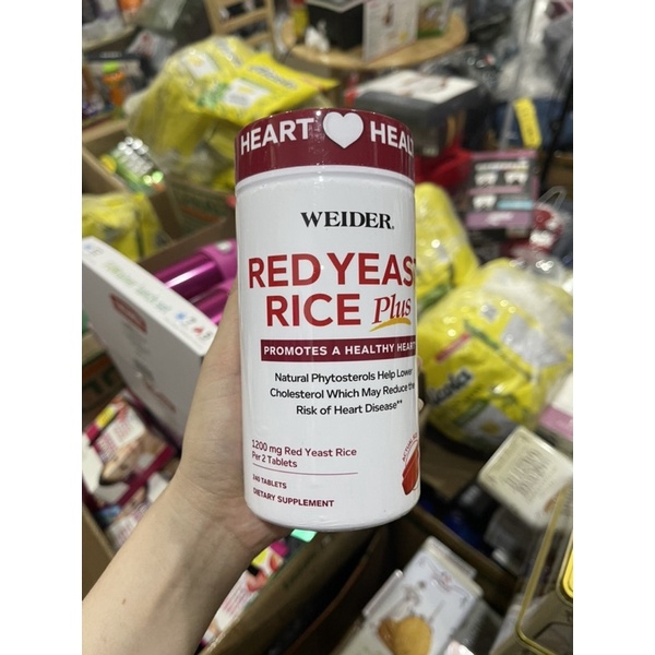 Viên uống giảm mỡ trong máu Weider Red Yeast Rice Plus 1200mg- Hàng Mỹ