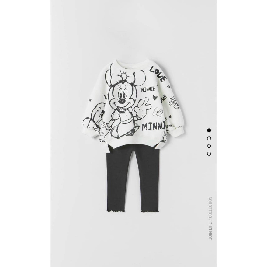 Đồ bộ bé gái nỉ bông dài tay thu đông in hình mickey disney Combo 2 bộ quần áo trẻ em