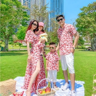 Set áo và váy đi biển cho gia đình - đồ đôi đi biển - áo đôi đi biển - đầm đôi du lịch - đầm gia đình du lịch