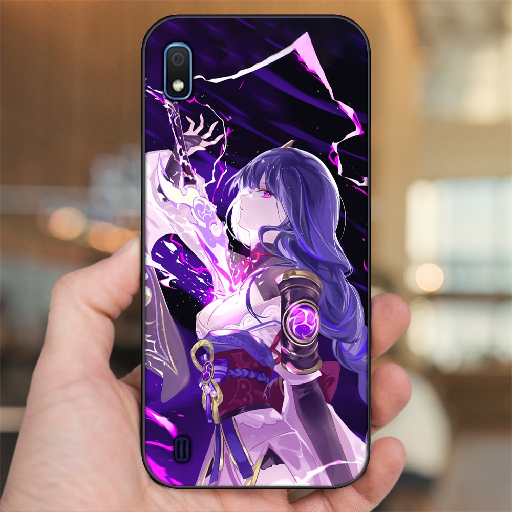 Ốp lưng Samsung A10 viền đen in hình Raiden Shogun Genshin Impact