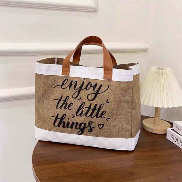 Túi Cói Đi Biển Mẫu Mới 2022 Enjoy The Little ThingsFREESHIPTúi cói loại to đi du lịch