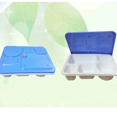 Khay đựng cơm chia phần có nắp đậy 5 ngăn bằng nhựa Việt Nhật