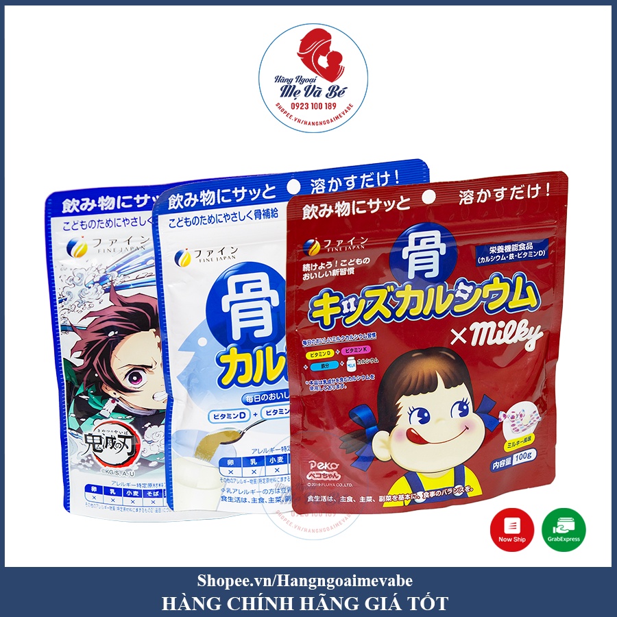 Bột Bone's Calcium for kids bổ sung canxi cá tuyết Nhật Bản túi 140gr (date 2023)