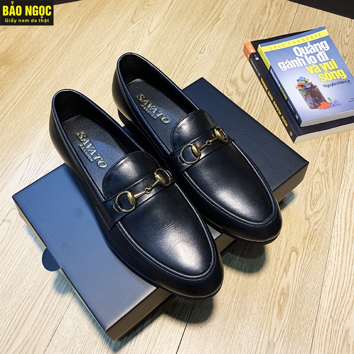 GIÀY LƯỜI NAM DA BÒ BĂNG XÍCH THỜI TRANG, BẢO HÀNH DA 12 THÁNG, MÃ K2211