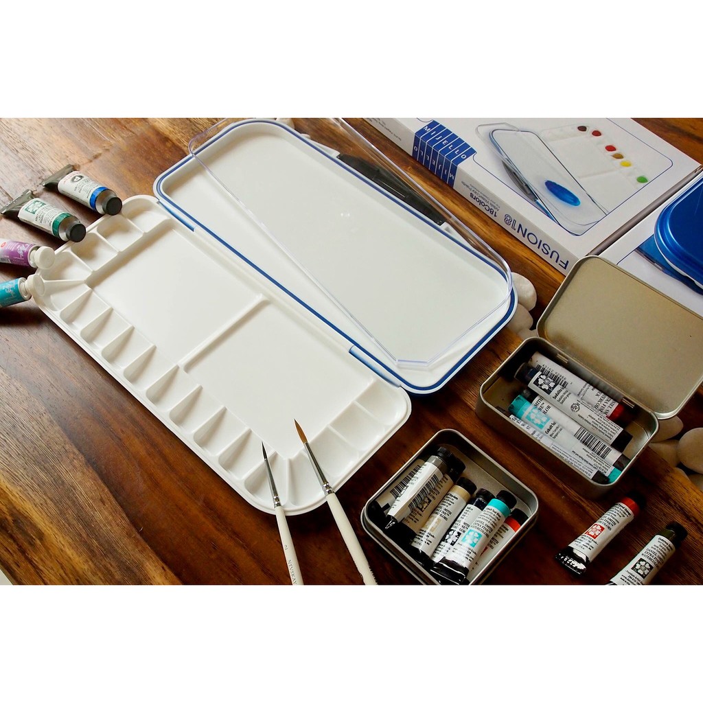 Palette khay màu nước Mijello 18 ô màu - Pallete Mijello Fusion 18 - Khay màu Mijello