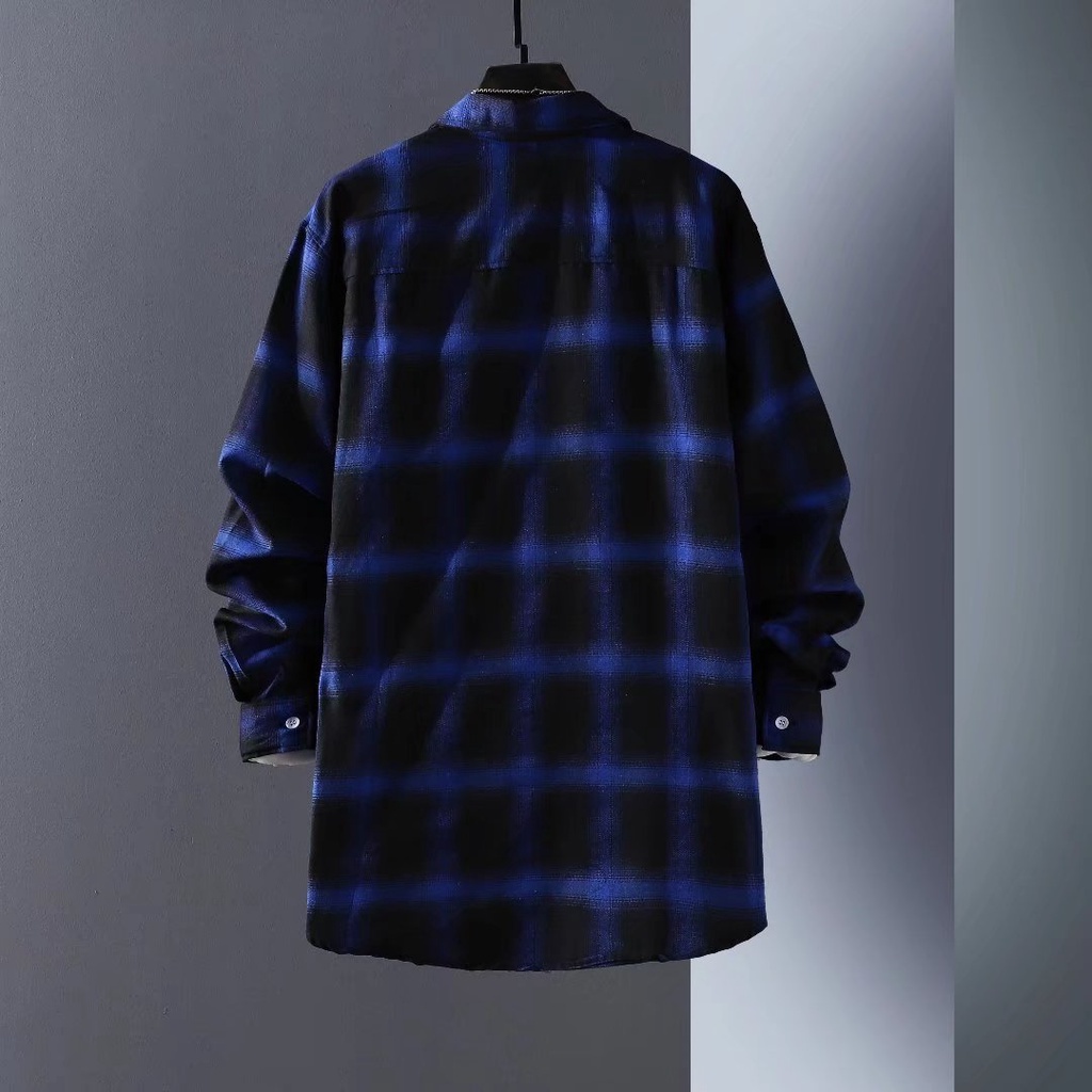 Korean Style Fashion Long Sleeve Checkered Shirt For Men
