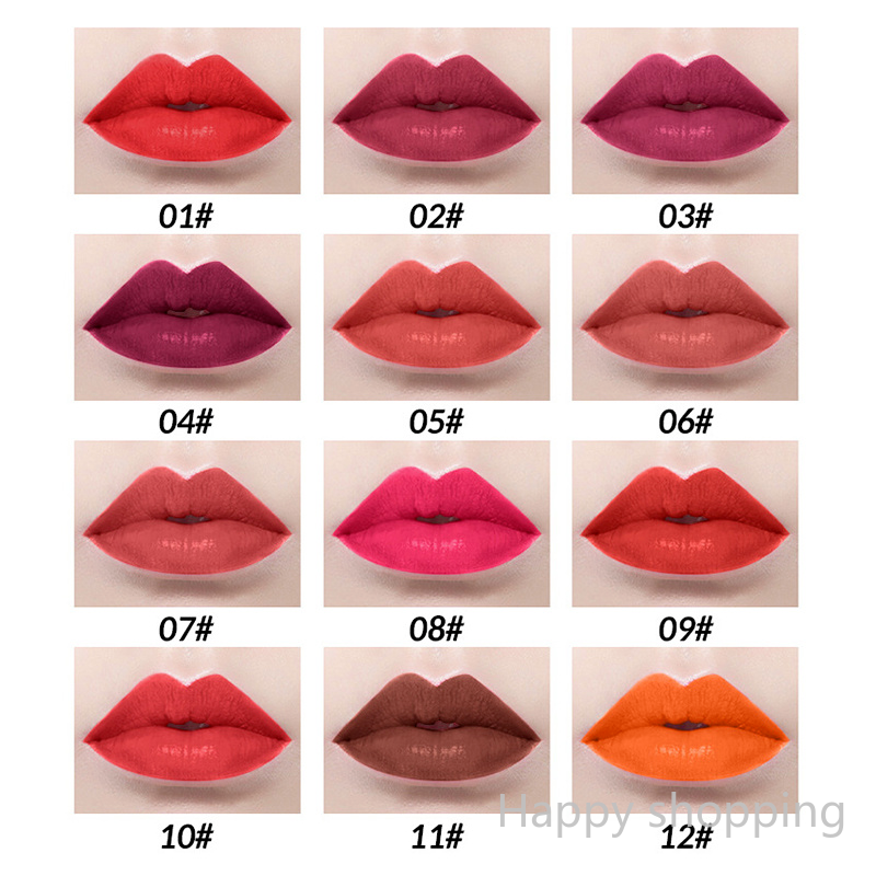 (Hàng Mới Về) Set 12 Chì Kẻ Viền Môi Chống Thấm Nước Màu Sắc Thời Trang | BigBuy360 - bigbuy360.vn