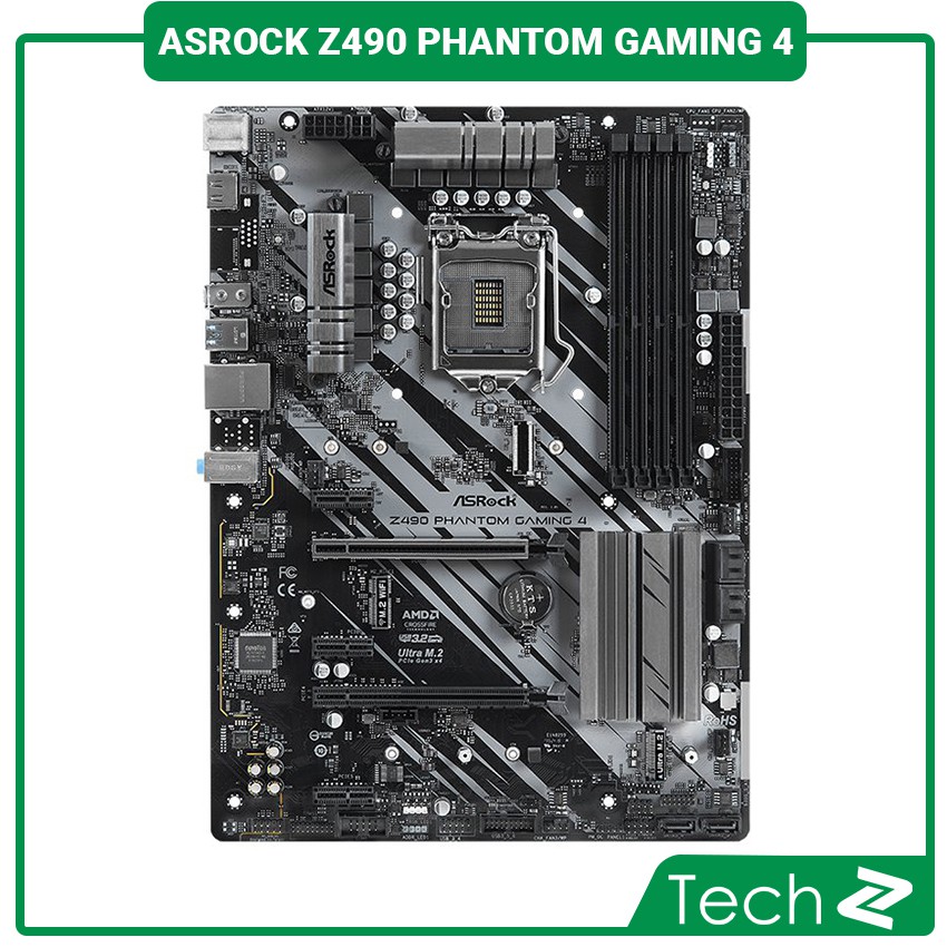 Mainboard ASROCK Z490 PHANTOM GAMING 4 (Intel Z490, Socket 1200, ATX, 4 khe Ram DDR4)