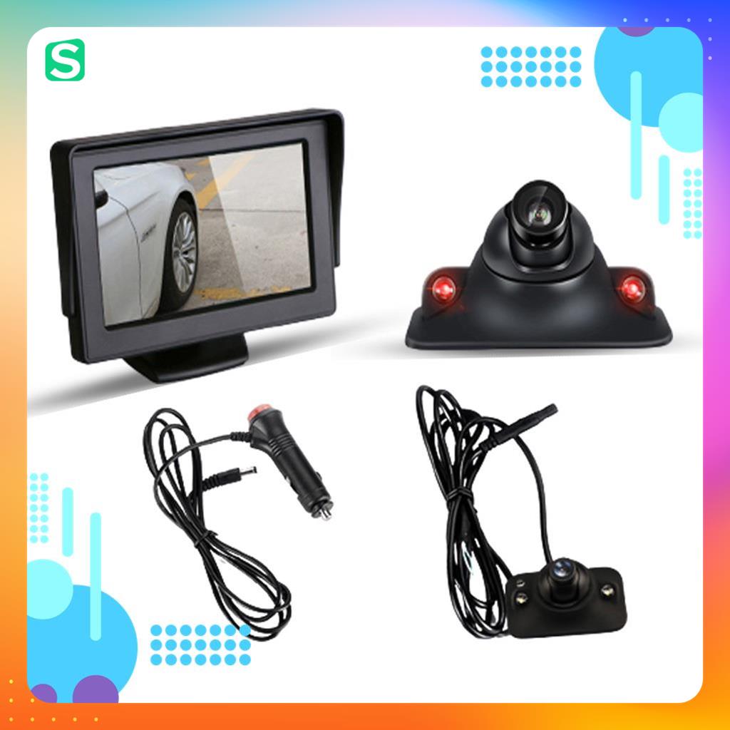 Camera Cặp Lề Ô Tô - ( Combo Màn Hình 4.3 LCD + Camera Căn Lề Không Cần Khoan Gương ) MSP69973 MSP21235