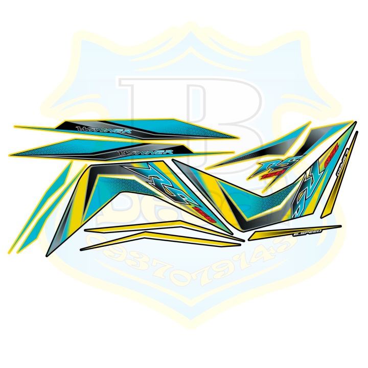 ( Quí khách vui lòng mang ra tiệm cho thợ dán ) Tem winner RS vàng đen