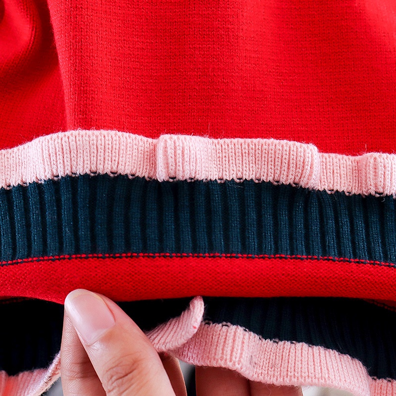 Áo cardigan bé gái sơ sinh 1/2/3 tuổi - Áo khoác len Cardigan họa tiết trái dâu dễ thương - HARABI SHOP | BigBuy360 - bigbuy360.vn