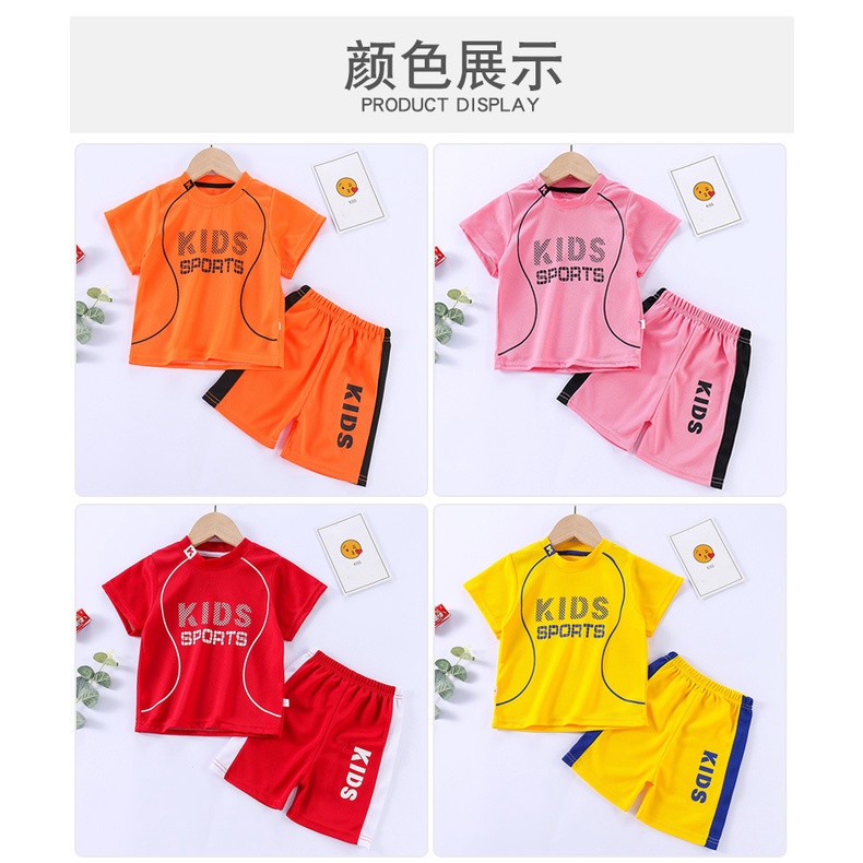Bộ Đồ Thể Thao Áo Thun Tay Ngắn Phối Quần Short Thoáng Khí Nhanh Khô 70-140cm Cho Bé