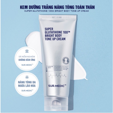 Dưỡng Thể Nâng Tông Da Sur.Medic Super Glutathione 100™  Bright Body Tone Up Cream 150ml