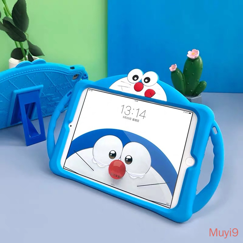 Personality Creativity Cartoon Cute Doraemon For IPad 2018 Cover Mini1/2/3 Shell Mini4 Case ipad Air2 Soft Case Ipad Pro9.7 Silica Shell ipad2/3/4 ipad6 Fall-proof Shell 10.2 Case