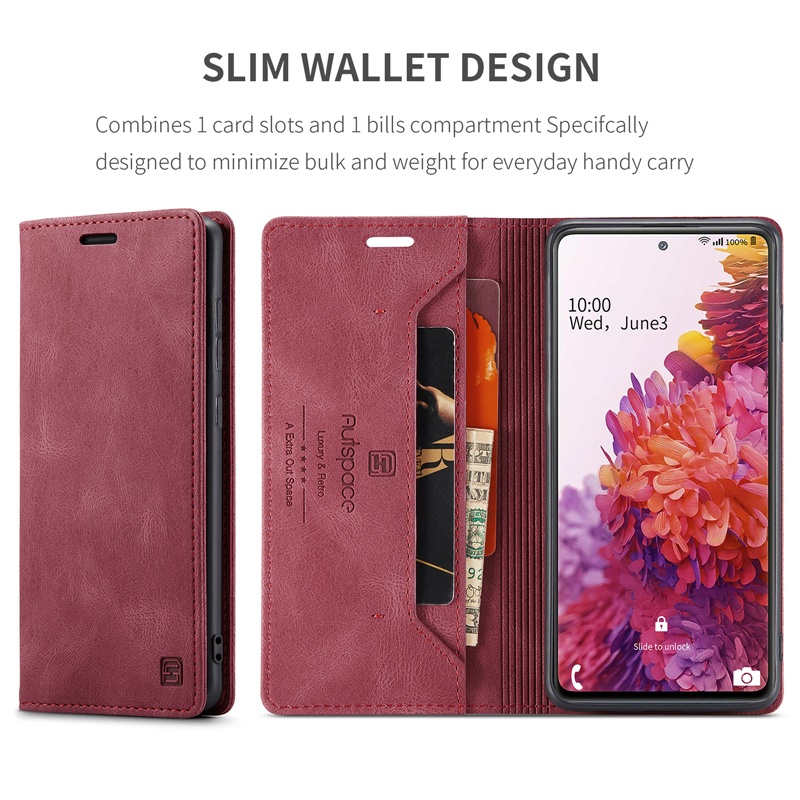 Ốp Lưng Điện Thoại Dạng Ví Da Lật Dành Cho Samsung S22 S21 S20 FE Ultra S10 Plus