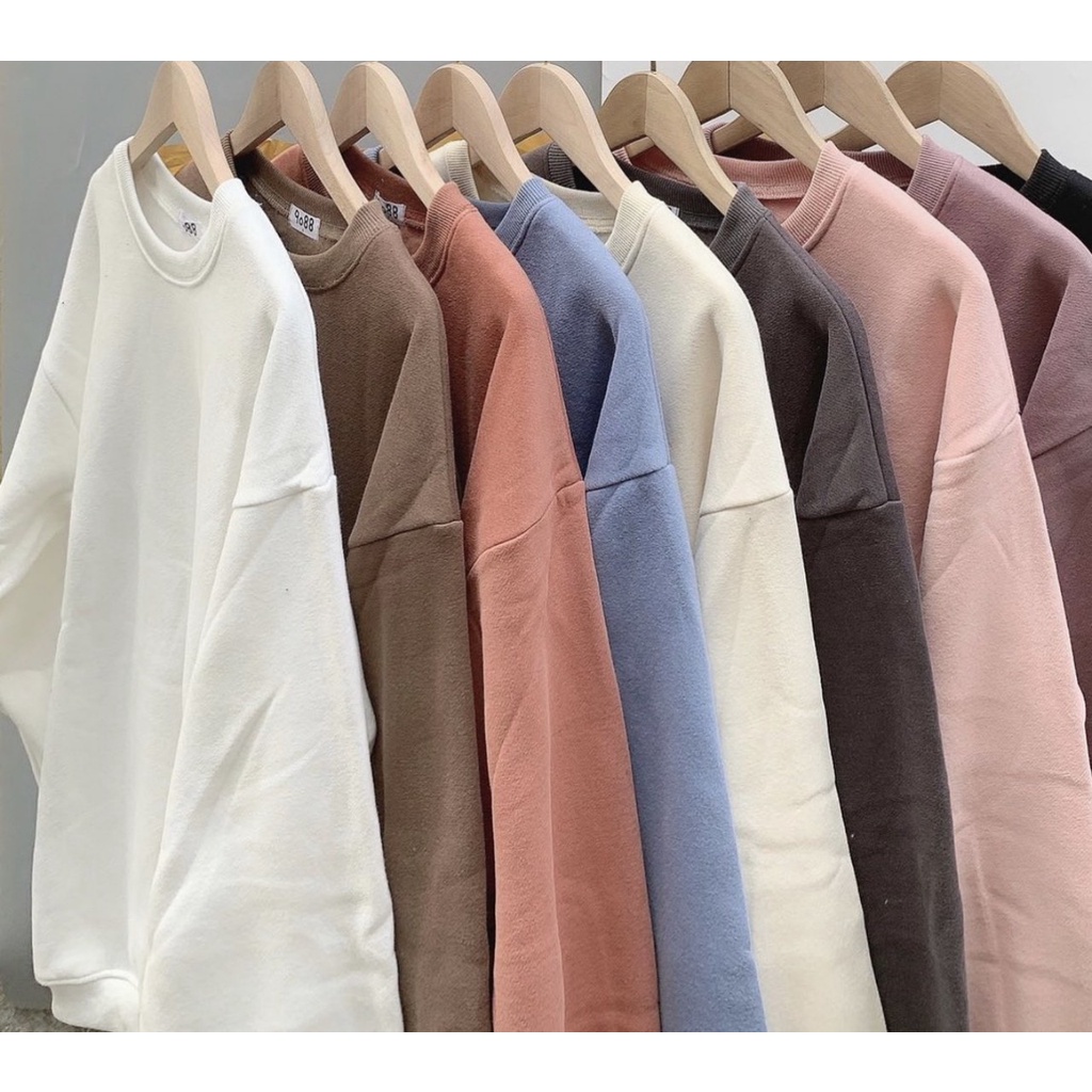 TG82 C4T5 Áo Nỉ Bông Sweater Cổ Tròn 9088 Áo Nỉ Cổ Tròn Nam Nữ Áo Đôi Form To Hàng Quảng Châu Chất Đẹp Không Bai Xù
