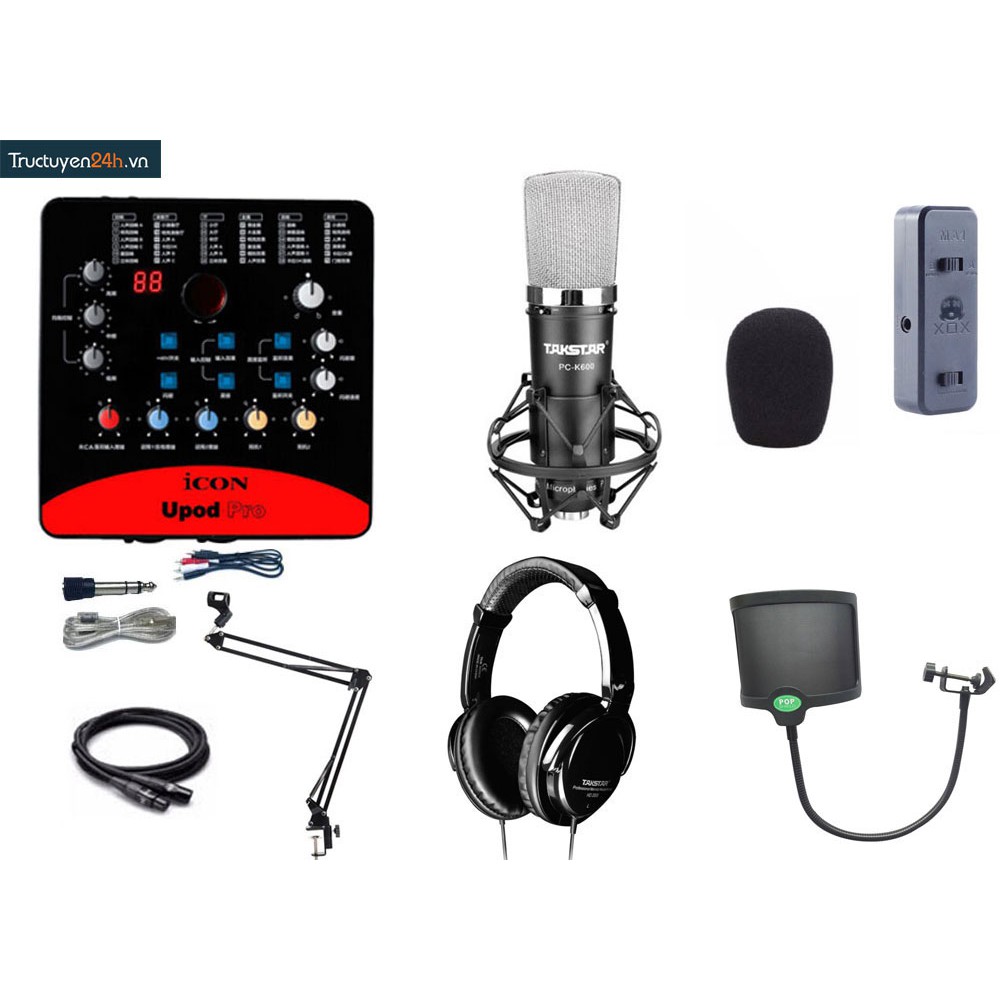 CHỌN BỘ THU ÂM MIC PC K600+ICON UPOD PRO+ĐẨY ĐỦ PK TẶNG TAI ỐP