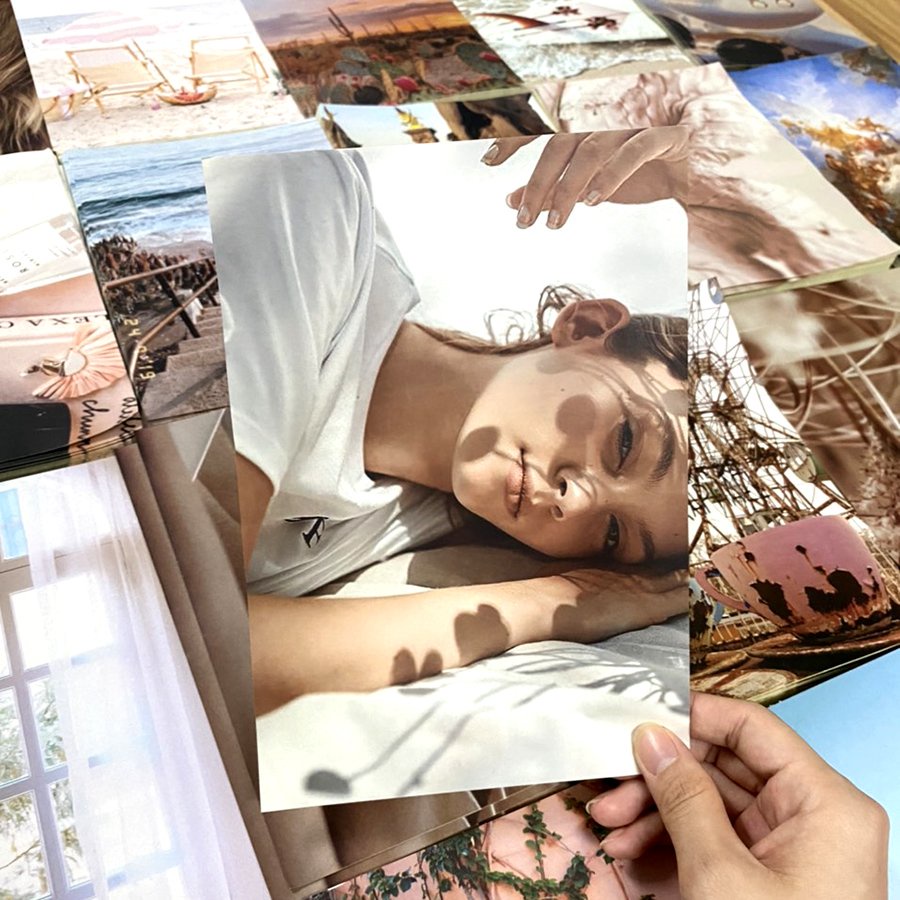 Ảnh trang trí phòng ngủ postcard decor vintage dán tường wall collage