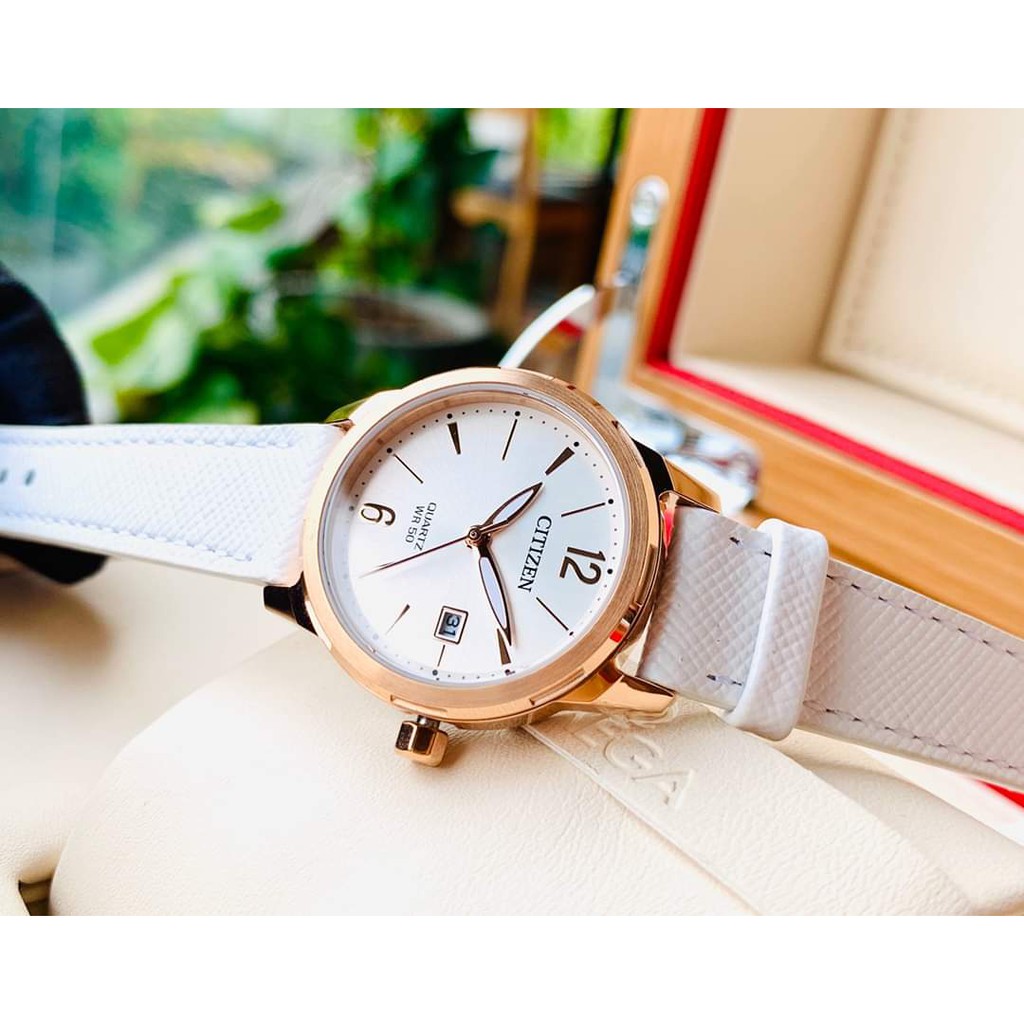 Đồng hồ nữ chính hãng Citizen EU6073-02A - Máy Quartz Pin - Kính khoáng cứng