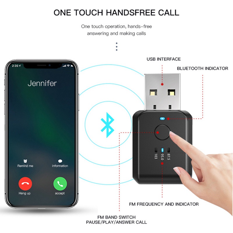 Mô Đun Truyền Tín Hiệu Âm Thanh bluetooth 5.0 Không Gây Tiếng Ồn Cho Xe Hơi