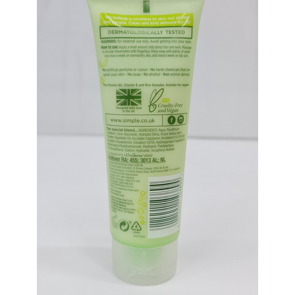 Tẩy Da Chết Da Mặt Simple Smoothing Facial Scrub 75ml