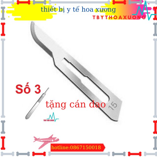 [Hàng Chính Hãng] Lưỡi Dao Mổ Kiato Số 15 Nhỏ ,Sắc Bén Dùng Cho Cán Dao Số 3 Và Số 7
